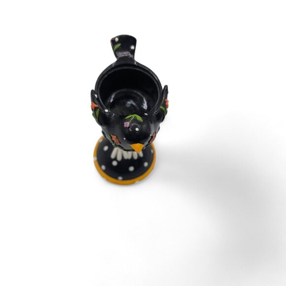 Yankee Candle Black Bird Long Legs Votive Candle Holder With Folk Art Floral Des - Picture 4 of 10